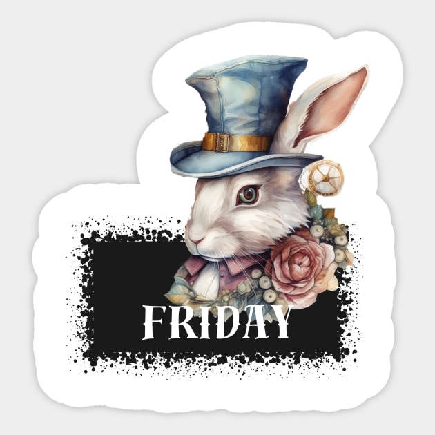 Sticker with days of the week Thursday Alice in Wonderland Sticker by LaKoszulka